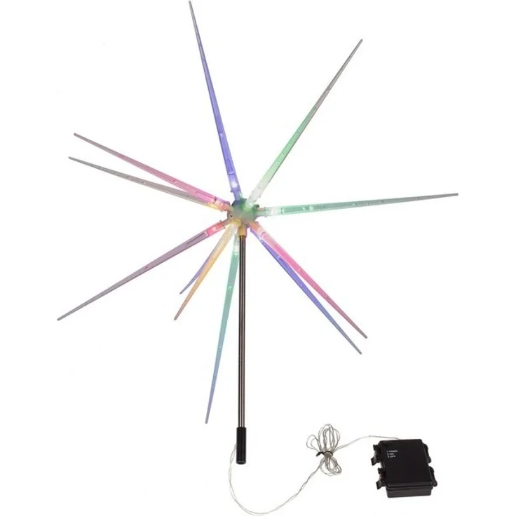 Out of the Blue LED Dekolicht LED Gartenstecker Stern bunt 14 LEDs Timer Batteriebetrieb IP44, Timerfunktion, Ein-/Ausschalter, LED, mit 6-Std. Timer, IP44, 14 LEDs bunt – Bild 4