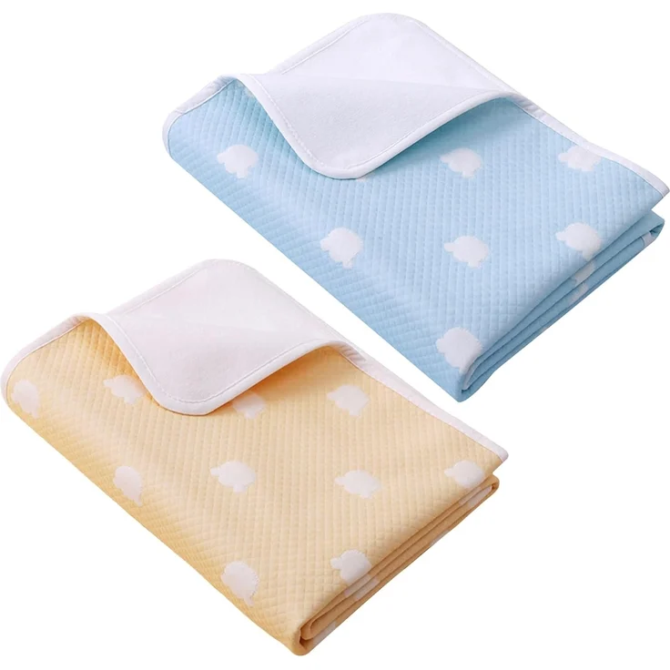 2 Stück Baby Wickelunterlage, Waschbar Säugling Wickelunterlage, 70x90 cm Wasserdicht Atmungsaktiv Wiederverwendbare Wickelauflagen Changing Mat für Babys und Kleinkinder (Blau und Gelb) – Bild 8