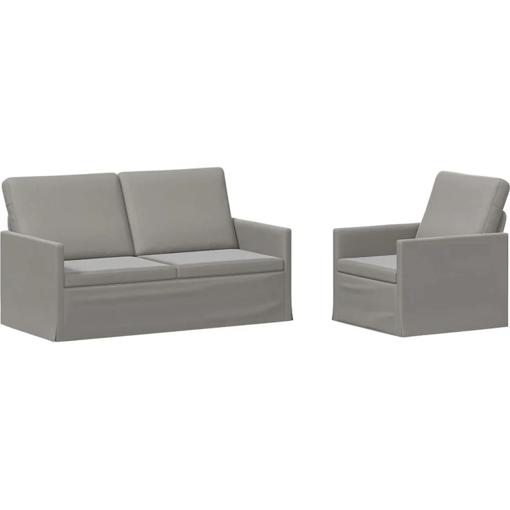 vidaXL Sofa-Set 2 pcs Hellgrau Samt (V) 3433203 – Bild 1