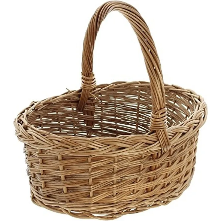 Bügelkorb 35cm Zopfmuster Korb Erntekorb Einkaufskorb Tragekorb Korb Pilzkorb