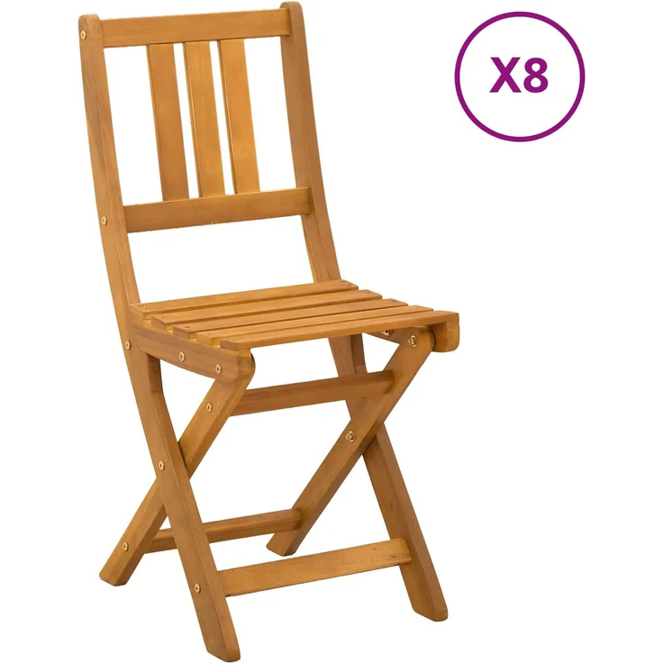 vidaXL Außen Bistro-Stühle mit Kissen 8 pcs Natur 40 x 42 x 85 cm 3416292 – Bild 2