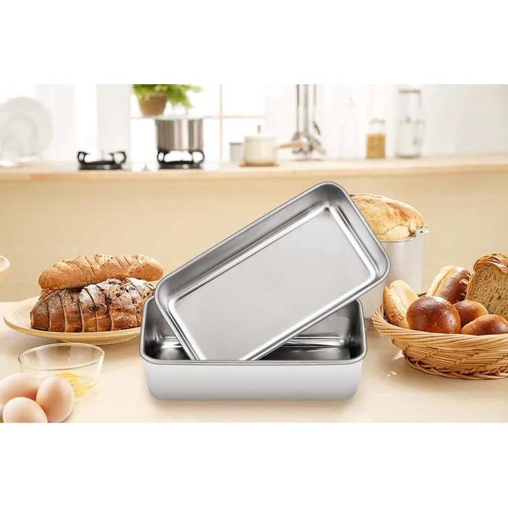 Homikit Edelstahl Kastenform 2er-Set Brotbackform 23,5cm x 12,6cm x 6cm – Bild 7
