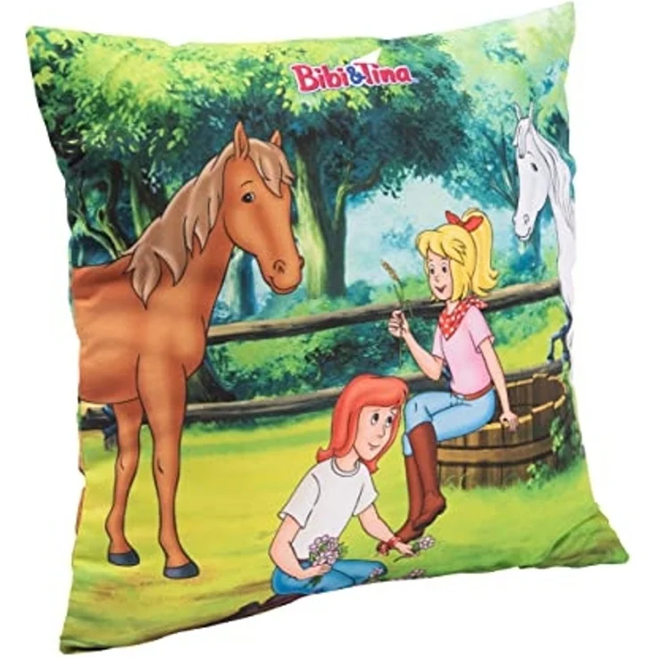 United Labels® Dekokissen Bibi & Tina - Pferde Plüsch Deko 30 x 30 cm – Bild 5
