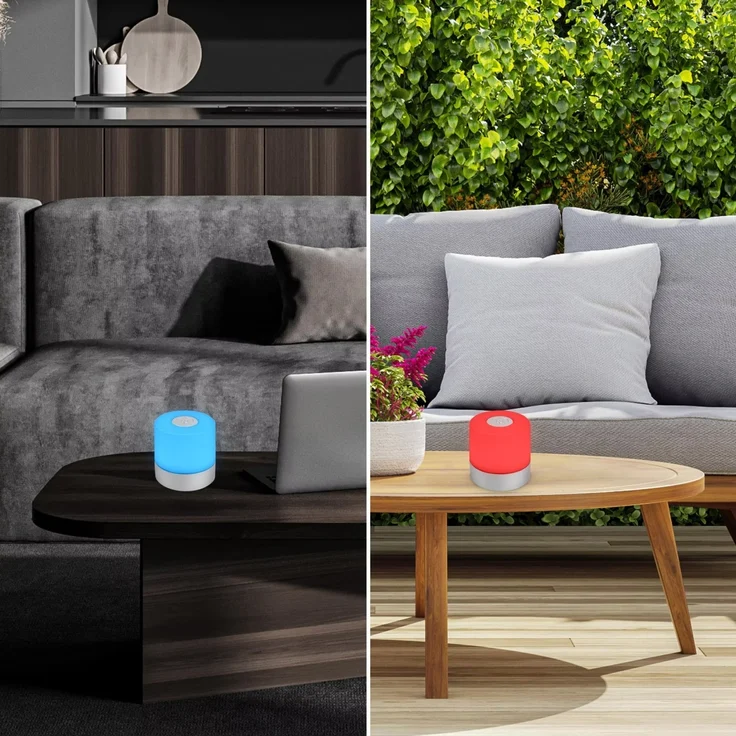 Di-KA Akku Tischleuchte SMAL 1,5W, RGB-Touchsteuerung, chrom – Bild 2