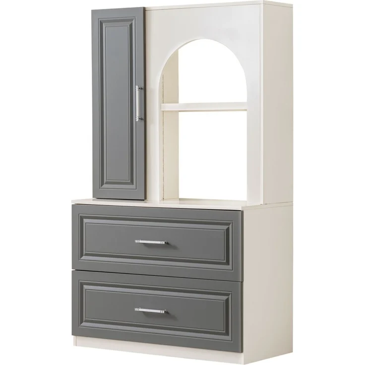 Skye Decor 'Valencia Solo - White, Anthracite' Kaffeebar-Schrank, Weiß / Anthrazit, 107 x 182 x 50 cm – Bild 6