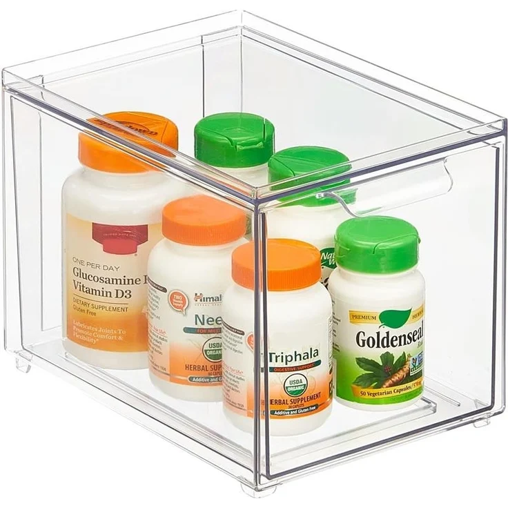 Aufbewahrungsbox Schuhbox stapelbar mit Schublade Organizer mDesign transparent – Bild 8