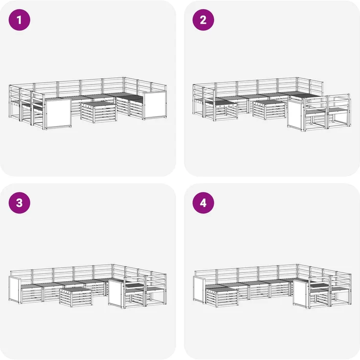 vidaXL Sofagarnituren Massivholz Akazie 3384850 – Bild 8
