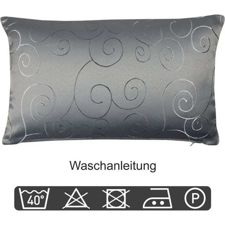 Haus und Deko Kissenbezug Kissenbezug Damast Circle Ornamente, (1 Stück) – Bild 3