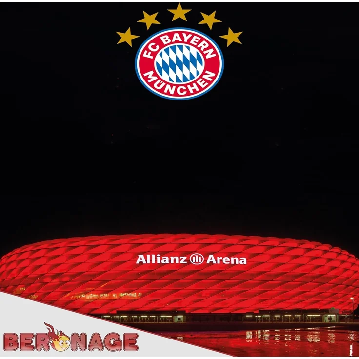 BERONAGE Kinderbettwäsche FC Bayern München Bettwäsche Allianz Arena Linon / Renforcé, 2 teilig, 135x200 + 80x80 cm – Bild 5