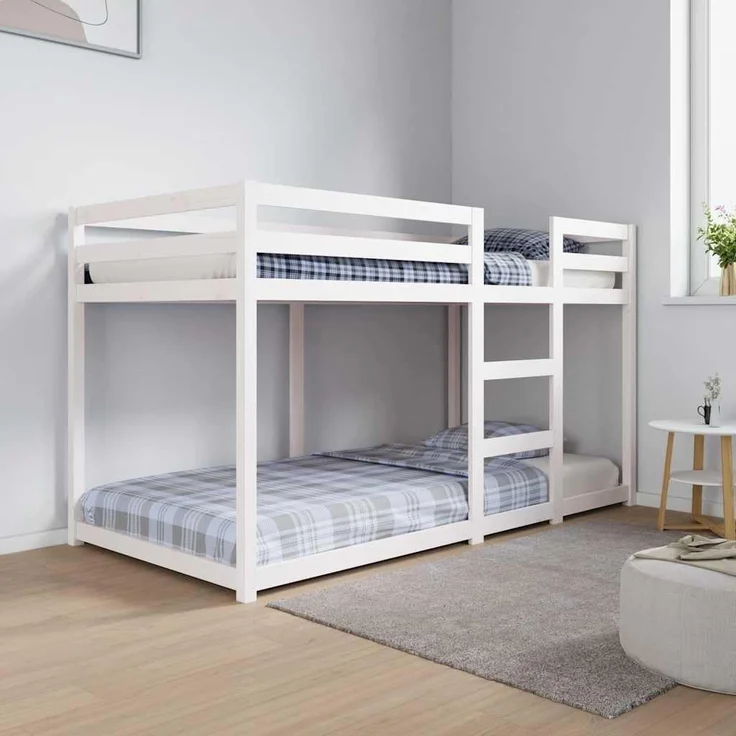 vidaXL Etagenbett Weiß 90x190 cm Massivholz Kiefer 3206508 – Bild 1