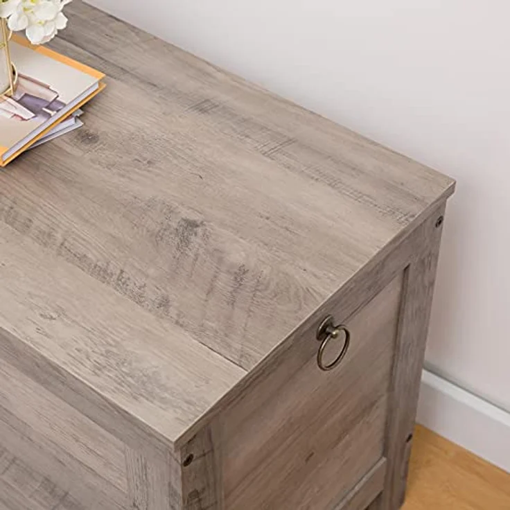 HOOBRO Truhen, Sitzbank mit Stauraum, Spielzeugtruhe mit Deckel, Schuhbank, Sitztruhe, Aufbewahrungstruhe, Robust, Sicherheitsscharniere, Schlafzimmer, Wohnzimmer, 100 cm, Greige EBG100CW01 – Bild 9