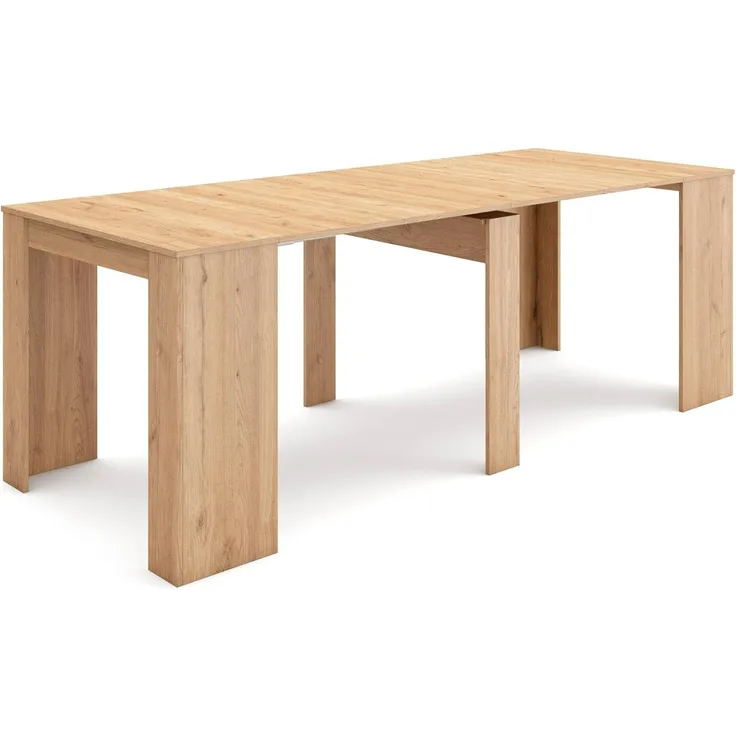 Skraut Home - Ausziehbarer Konsolentisch bis 237 cm - Maße geschlossen: 78 x 90 x 50 cm - Widerstandsfähiges Material - Eiche - Ideal für Ihr Esszimmer, Wohnzimmer oder Ihren Schreibtisch