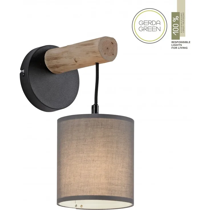 JUST LIGHT 15781-29 GREEN TRIBU Wandleuchte Stoffschirm taupe 1-flammig