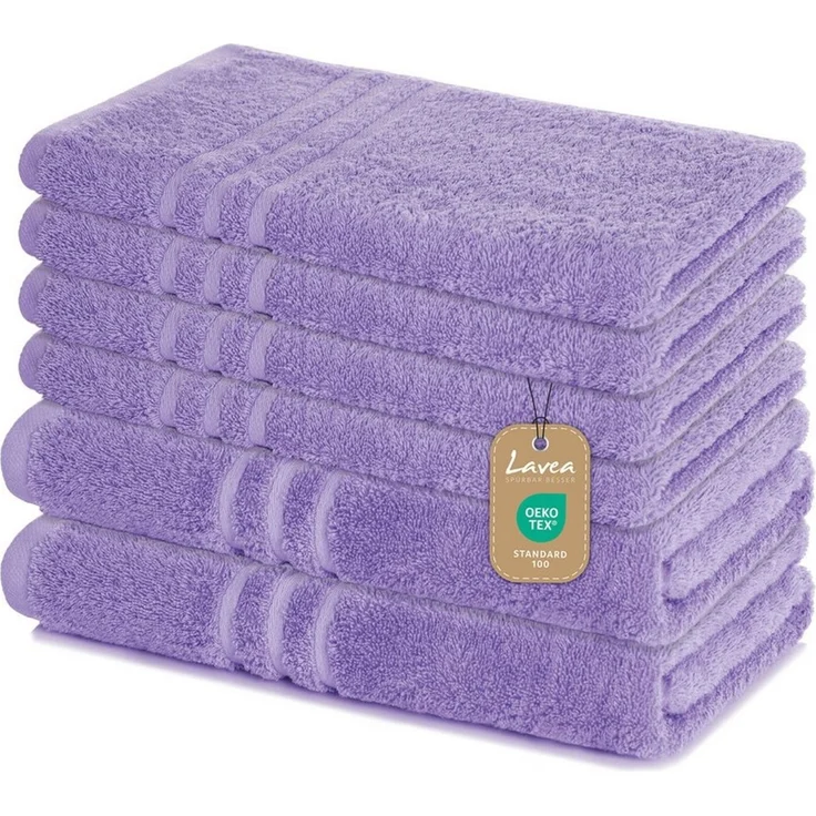 Lavea Handtuch Set Elena, Duschtücher, Handtücher, Gästetücher, Waschhandschuhe, 100% Baumwolle (Set, 6-St), Frottierserie, weich & saugstark, pflegeleicht, 500 g/m² Frottier – Bild 1