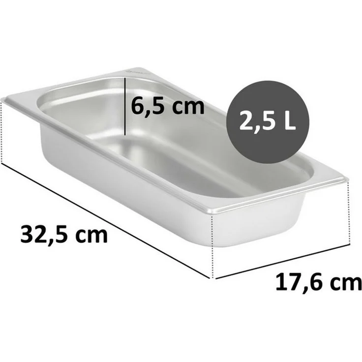 Mahlzeit Thermobehälter GN Behälter 1/3, Höhe 65 mm, Edelstahl Gastronomiebehälter, Edelstahl, für Chafing Dishes – Bild 3