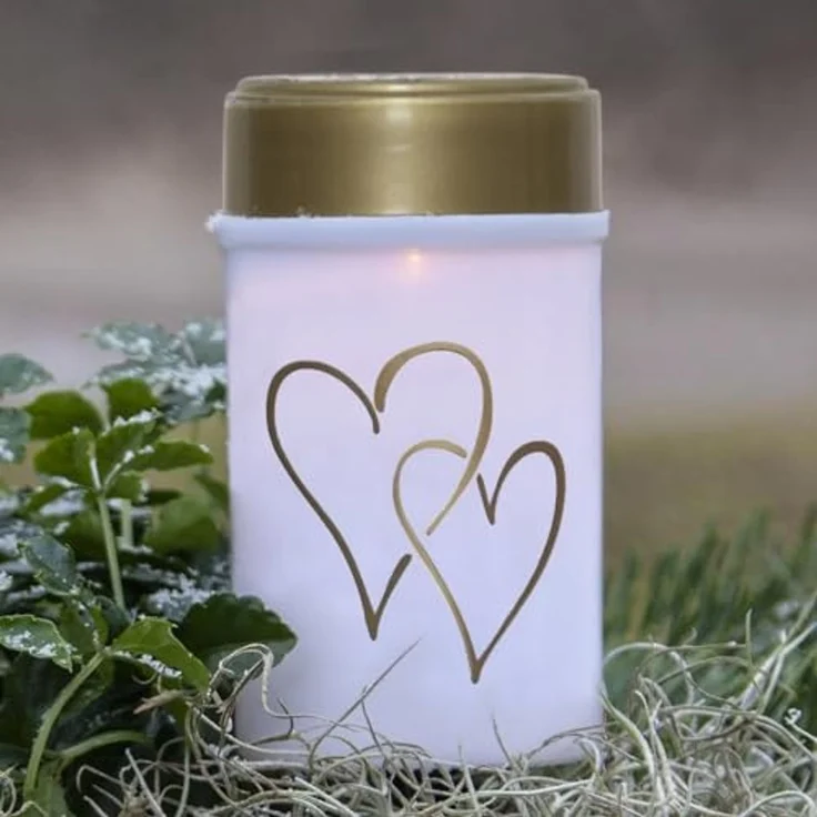 Solar-LED-Grablicht "Hearty", weiß/gold, 1 ww LED – Bild 3