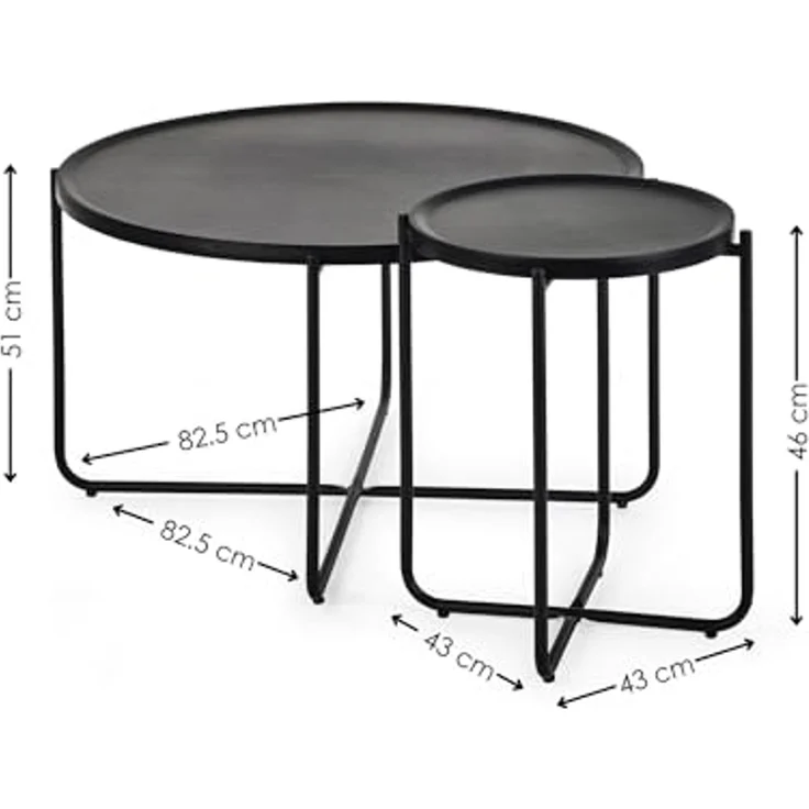 Julian Bowen Sagrada Couch- und Lampentisch-Set, rund, Schwarz – Bild 2