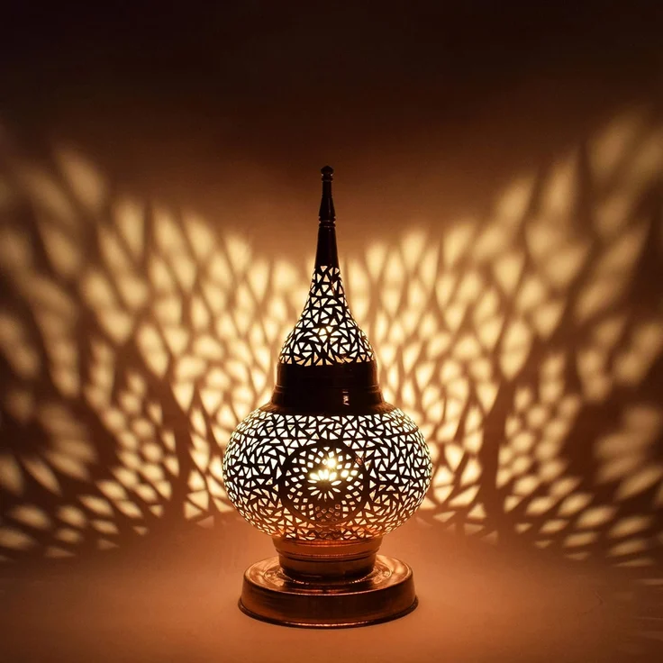 Marrakesch Orient & Mediterran Interior Nachttischlampe Orientalische Lampe Tischlampe Kupfer Hayati, Handarbeit – Bild 6
