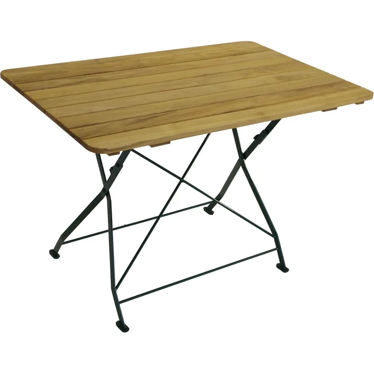 Klapptisch BAD TÖLZ 70x110 cm rechteckig, Flachstahl grün + Robinie