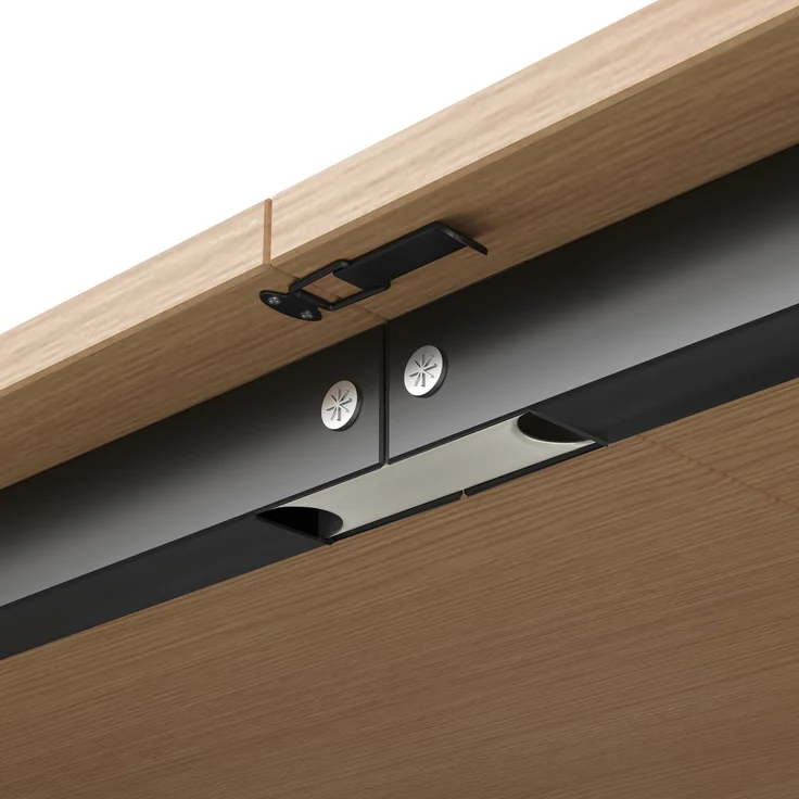 Klappbarer Schreibtisch 104,5 × 30,5 × 160 cm, 2-in-1 mit Bücherregal, EU-Steckdose & USB, 2 höhenverstellbaren Ablagen, PC-Fach, MDF, Weiß – Bild 14