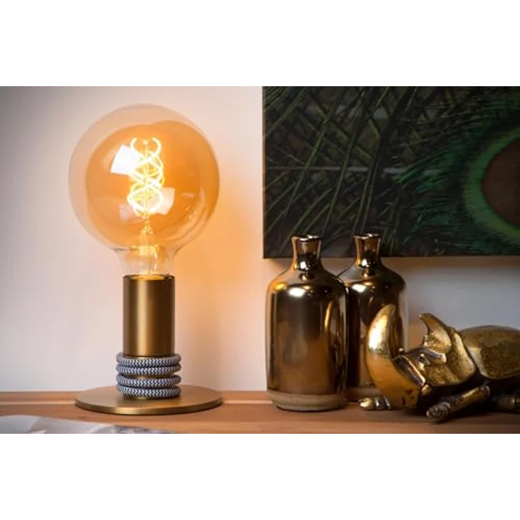 Lucide 45576/01/02, Nachttischlampe mit textiler Schnur, höhenverstellbar, retro Design – Bild 4
