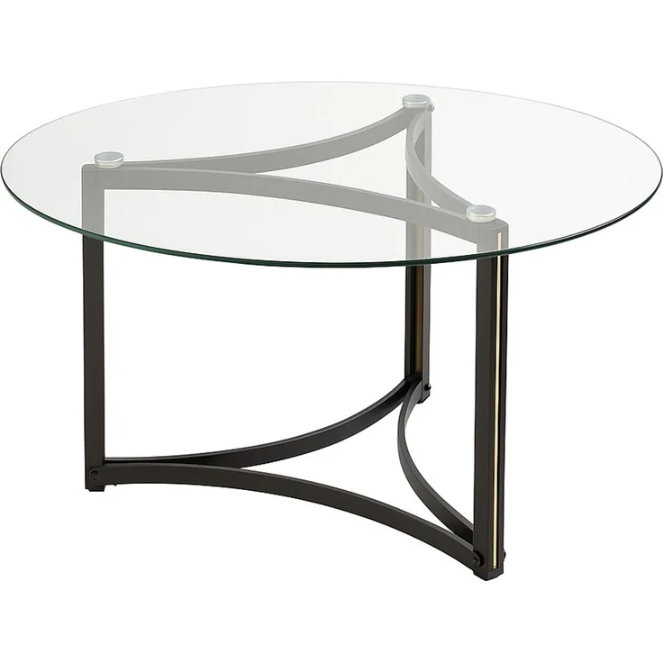 Eleganter Couchtisch mit runder Glasplatte & Metallgestell – Modernes Design mit goldfarbenen Akzenten – Bild 4
