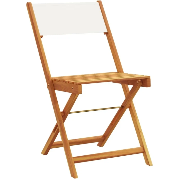 vidaXL Gartenstühle 8 Stk. Klappbar Cremeweiß Stoff und Massivholz 3214612 – Bild 2