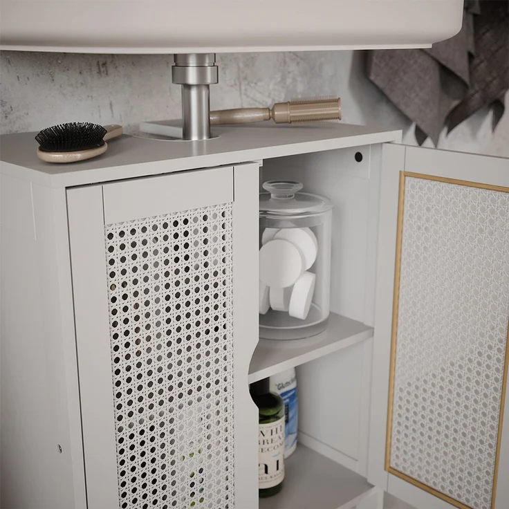 Badmöbel-Set Liora Weiß 4-teilig Vicco – Bild 4