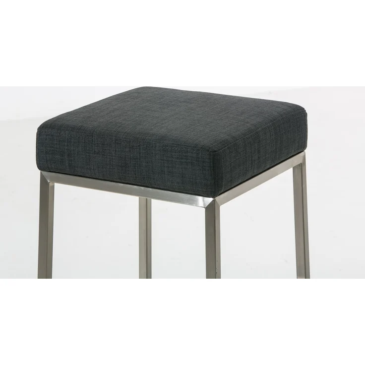 Barhocker BIDAN - Stoff Dunkelgrau 37x37x85 cm | Barstuhl Mit Lehne Tresenhocker Tresenstuhl Kneipenhocker Kneipenstuhl – Bild 3