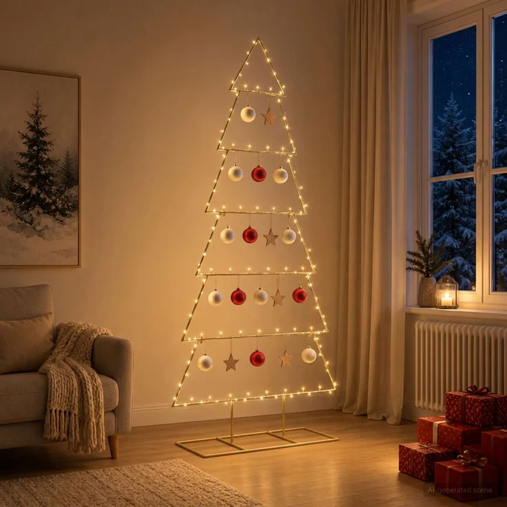 vidaXL Metall Weihnachtsbaum KUOPIO 180 cm Stahl Gold 42053820 – Bild 3