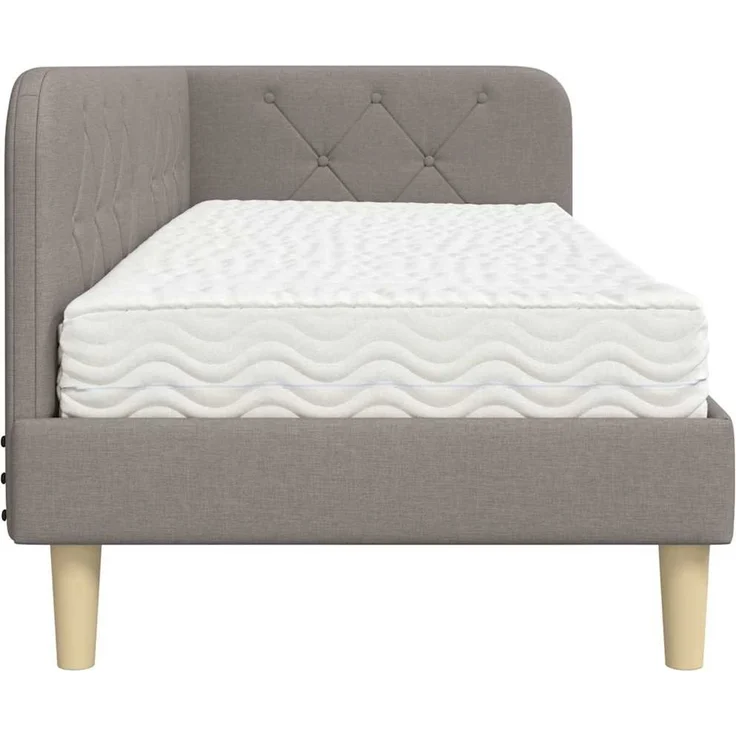 vidaXL Eckbettgestell mit Matratze Taupe 80 x 200 cm Stoff 3394106 – Bild 7
