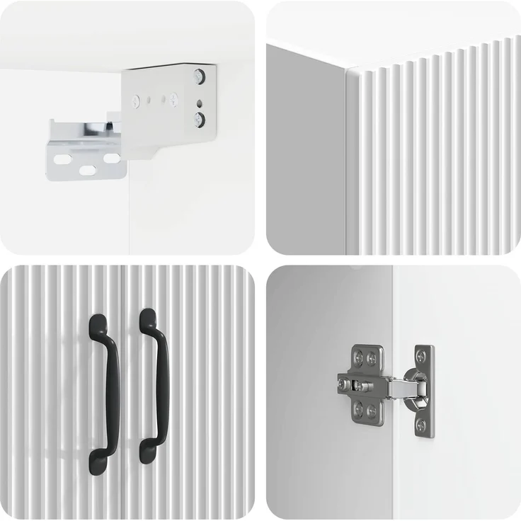 vidaXL Schrankset 2 pcs Hochglanz Weiß Holzwerkstoff 3416776 – Bild 7