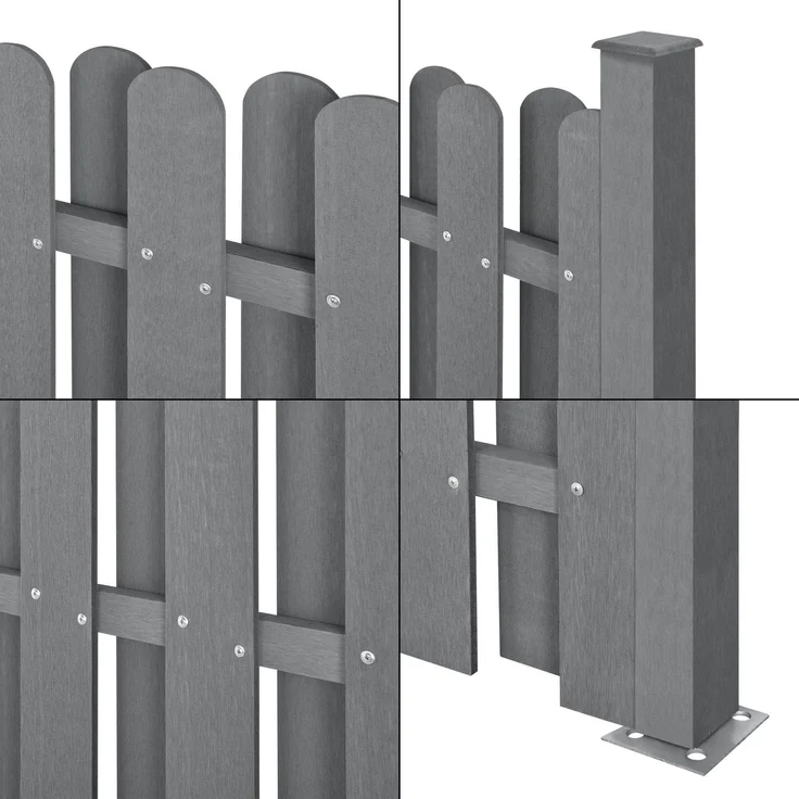 WPC Gartenzaun Langero 185x932 cm Grau neu. holz – Bild 5