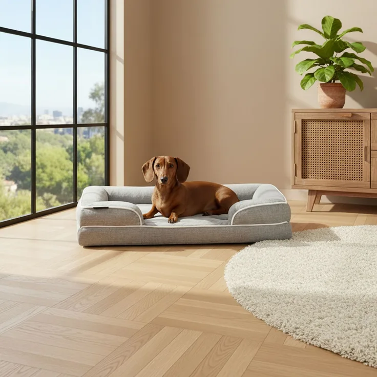 belviona Memoryfoam Hundebett orthopädisch, gelenkschonend & wasserabweisend mit abnehmbaren Bezug, 89x63x17 cm