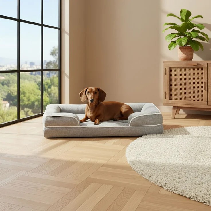 belviona Memoryfoam Hundebett orthopädisch, gelenkschonend & wasserabweisend mit abnehmbaren Bezug, 89x63x17 cm – Bild 1