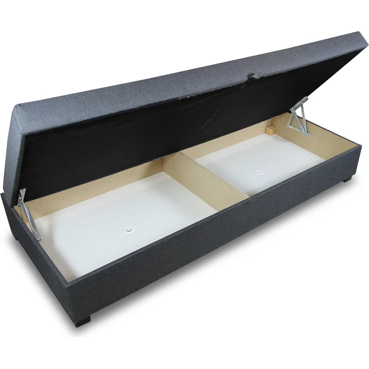 Sofa Misti II - Einzelbett, Schlafsofa mit Bettkasten, Bettsofa, Farbauswahl, Bettgestell, Komfortbett, Bett für Jugendzimmer, Schlafmöbel (Grau (Lux 05)) – Bild 3