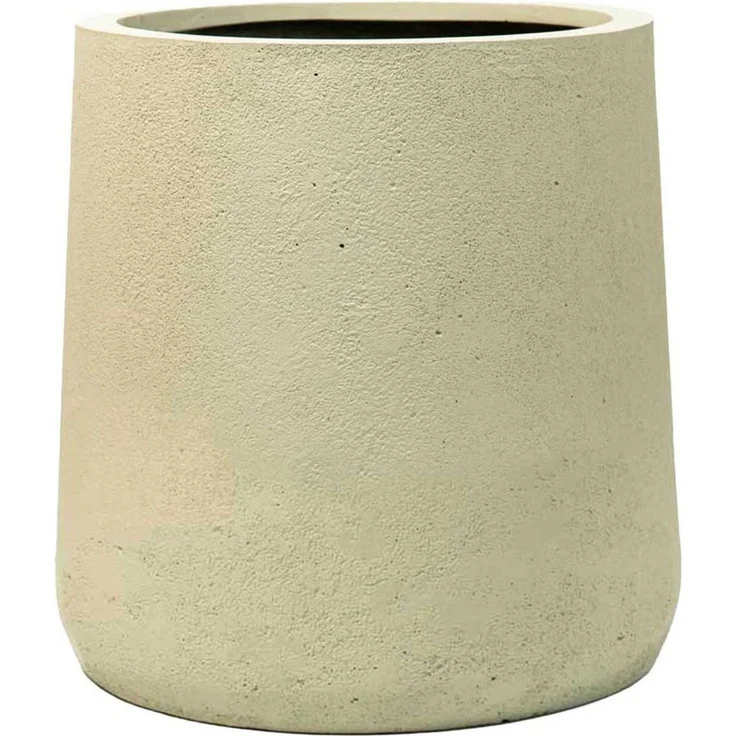 VIVANNO Blumentopf Fiberglas VEKRA Rund - Vesuvbeige Matt (1 St), 42x40 cm – Bild 1