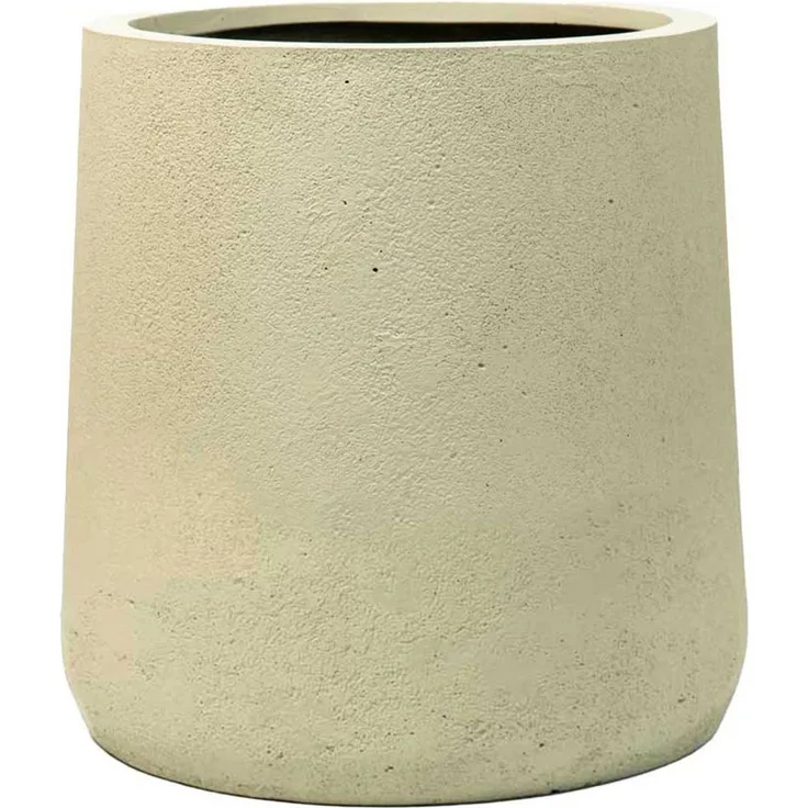 VIVANNO Blumentopf Fiberglas VEKRA Rund - Vesuvbeige Matt (1 St), 42x40 cm