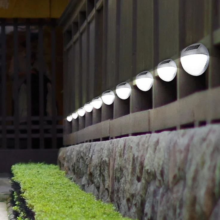 10er Set LED Zaun Solarleuchten, Durchmesser 11 cm – Bild 2