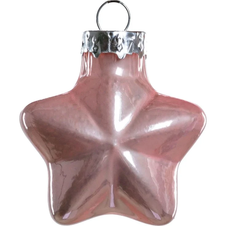 TrendLine Mini-Glas-Sterne rosa 12 Stück Ø 4 cm Dekosterne Weihnachtsschmuck – Bild 4