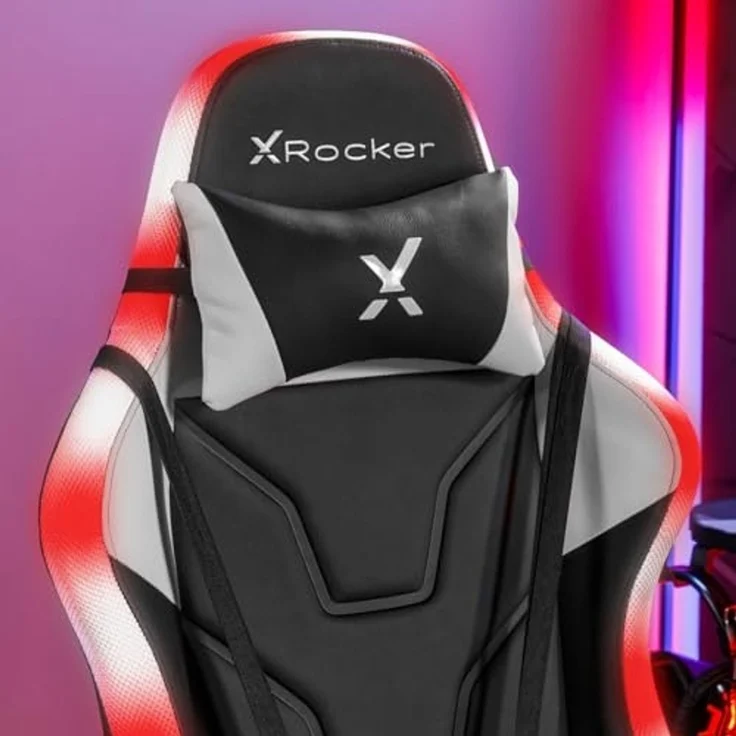X Rocker Agility eSports Gaming-Bürodrehstuhl mit LED-Beleuchtung & App-Steuerung - schwarz/weiß – Bild 6