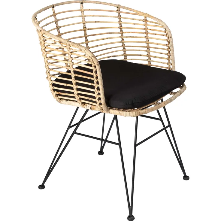 Esszimmerstuhl Rattanstuhl Farbe natur inkl. Sitzkissen NAIROBI 80553334