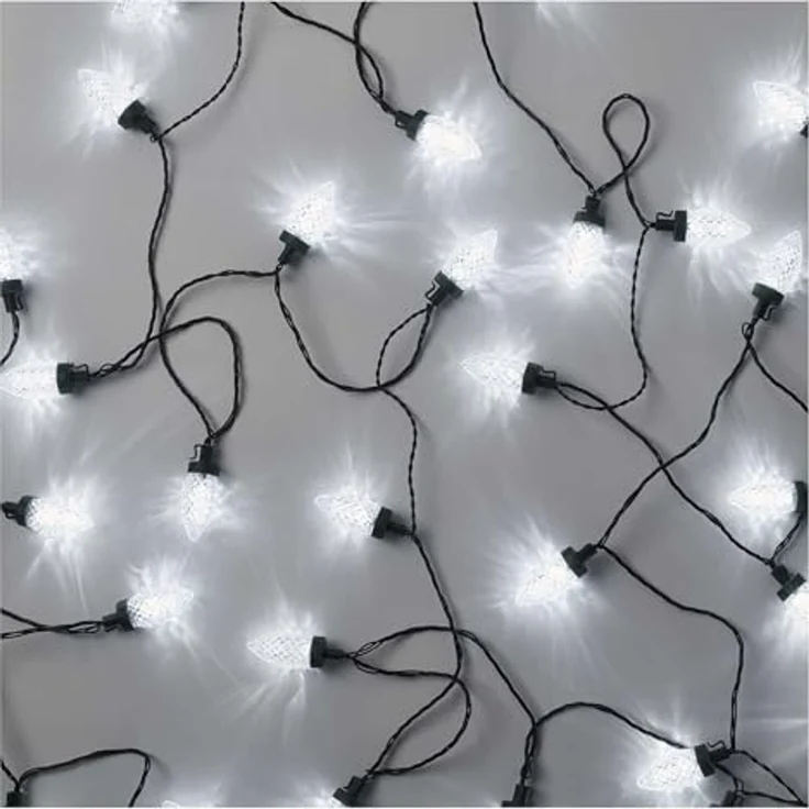 EMOS LED-Lichterkette im Retrostil, 9,8m Weihnachtslichterkette + 5m Zuleitung, 50 LEDs, 8 Lichtmodi, Netzteil, IP44 für Innen und Außen, Kaltweiß – Bild 1