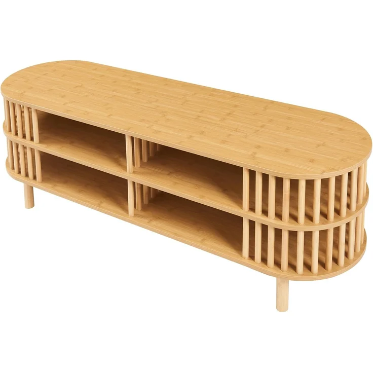 Fernsehtisch Jarvenpaa 140x40x50 cm Bambus [en. casa] – Bild 5