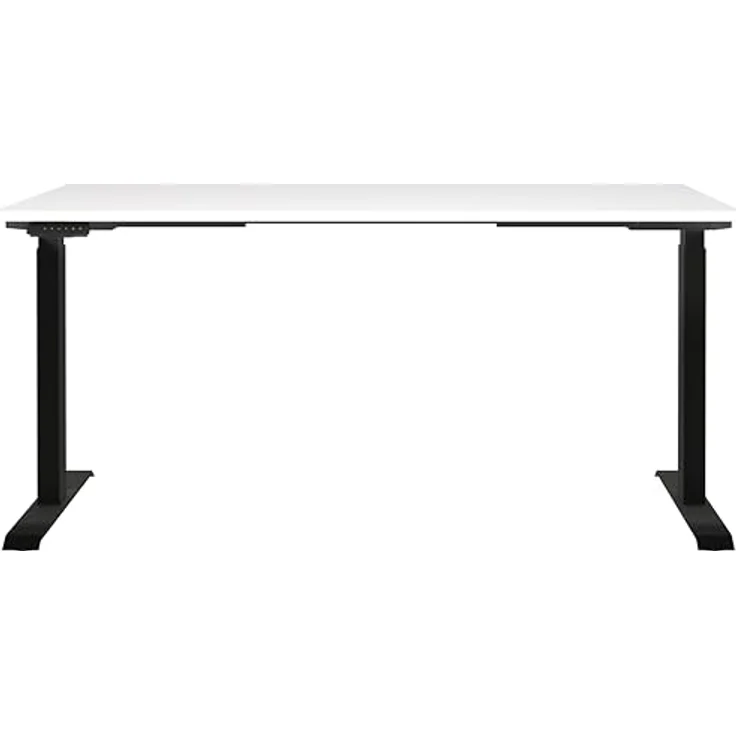 Germania Schreibtisch 7908-614, in Weiß/Schwarz, EL. höhenverstellb, 160 x 120 x 80 cm (BxHxT) – Bild 4