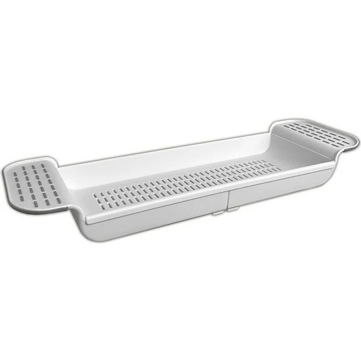 HAC24 Badewannenablage Wannenablage Badewannenbrett Badewannenauflage Badewannentablett, Weiß Kunststoff Ausziehbar von 55 bis 78,4 cm – Bild 3