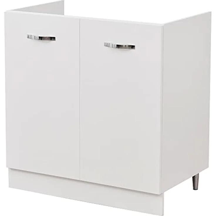 Shally Dogan Unterschrank für Küche, 2 Türen, Unterschrank, 80 Stück für Spülbecken (80 x 50 x 85 cm, Weiß) – Bild 2