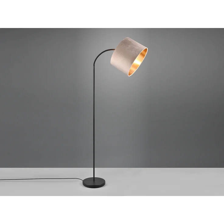 Bogenleuchte JULIETA mit Samt Lampenschirm Beige Gold, Höhe 156cm – Bild 3