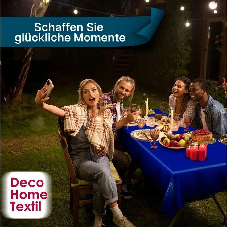 DecoHomeTextil Heimtextilmanufaktur Tischdecke Partytischdecke Lackfolie Rechteckig 100 x 250 cm abwaschbar – Bild 4