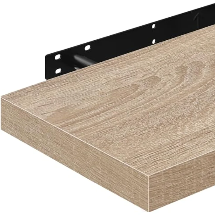 EUGAD Wandregal Wandboard Buchregal Hängeregal DVD CD Regal Holz Board 80cm Eiche 0117QJ – Bild 7